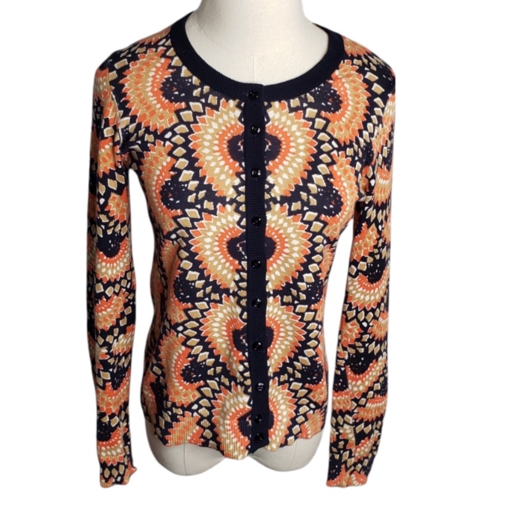 Anthropologie Cardigan Sweater.Tabitha Odval Geometric Print  Size… - Picture 4 of 6